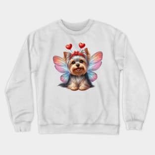 Valentine Fairy Yorkshire Terrier Dog Crewneck Sweatshirt